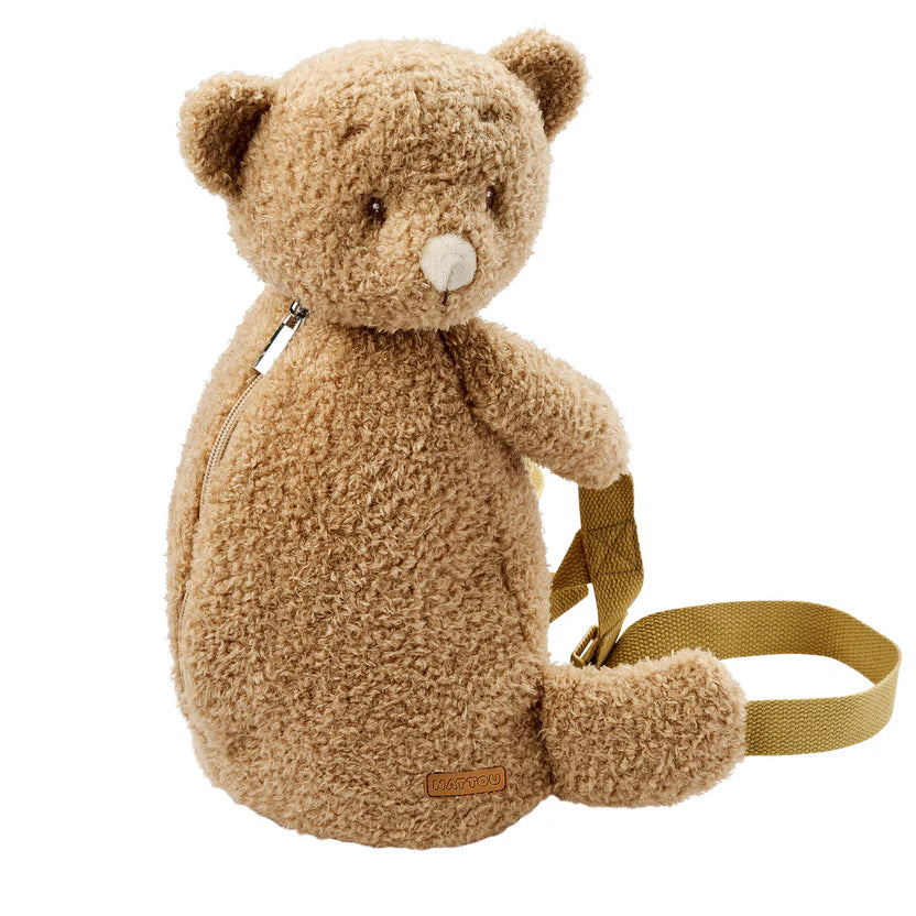 TEDDY Plush Backpack – 30 cm – Toddler School Bag – Soft Bear Backpack – Beige