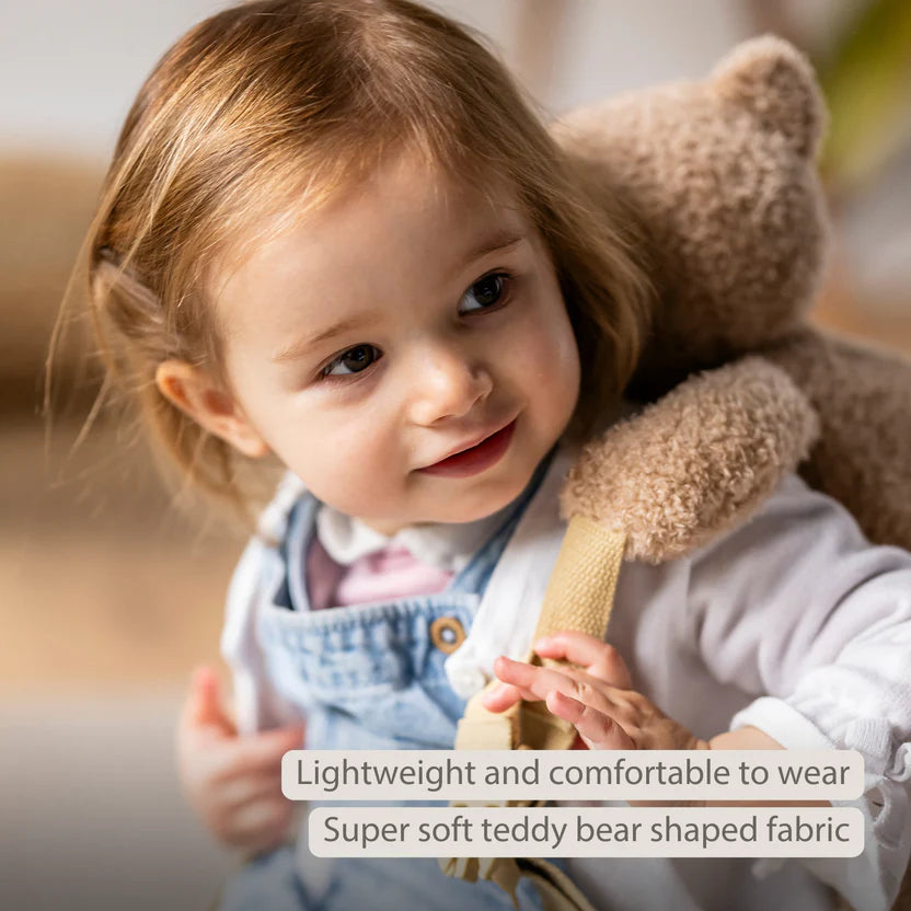 TEDDY Plush Backpack – 30 cm – Toddler School Bag – Soft Bear Backpack – Beige