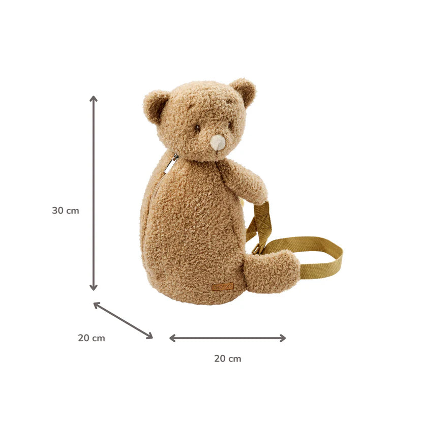 TEDDY Plush Backpack – 30 cm – Toddler School Bag – Soft Bear Backpack – Beige