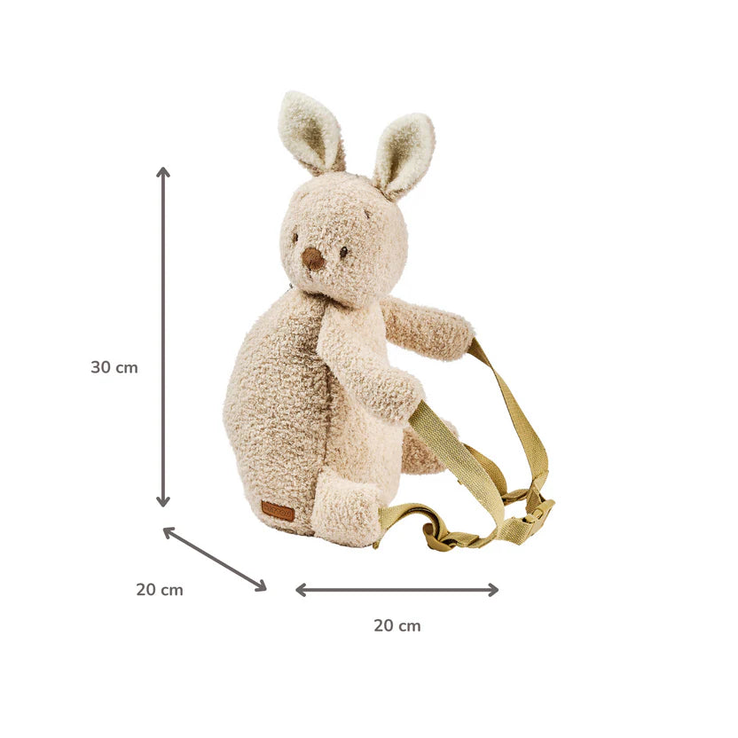 TEDDY Plush Backpack – 30 cm – Toddler School Bag – Soft Bunny Backpack – Ecru