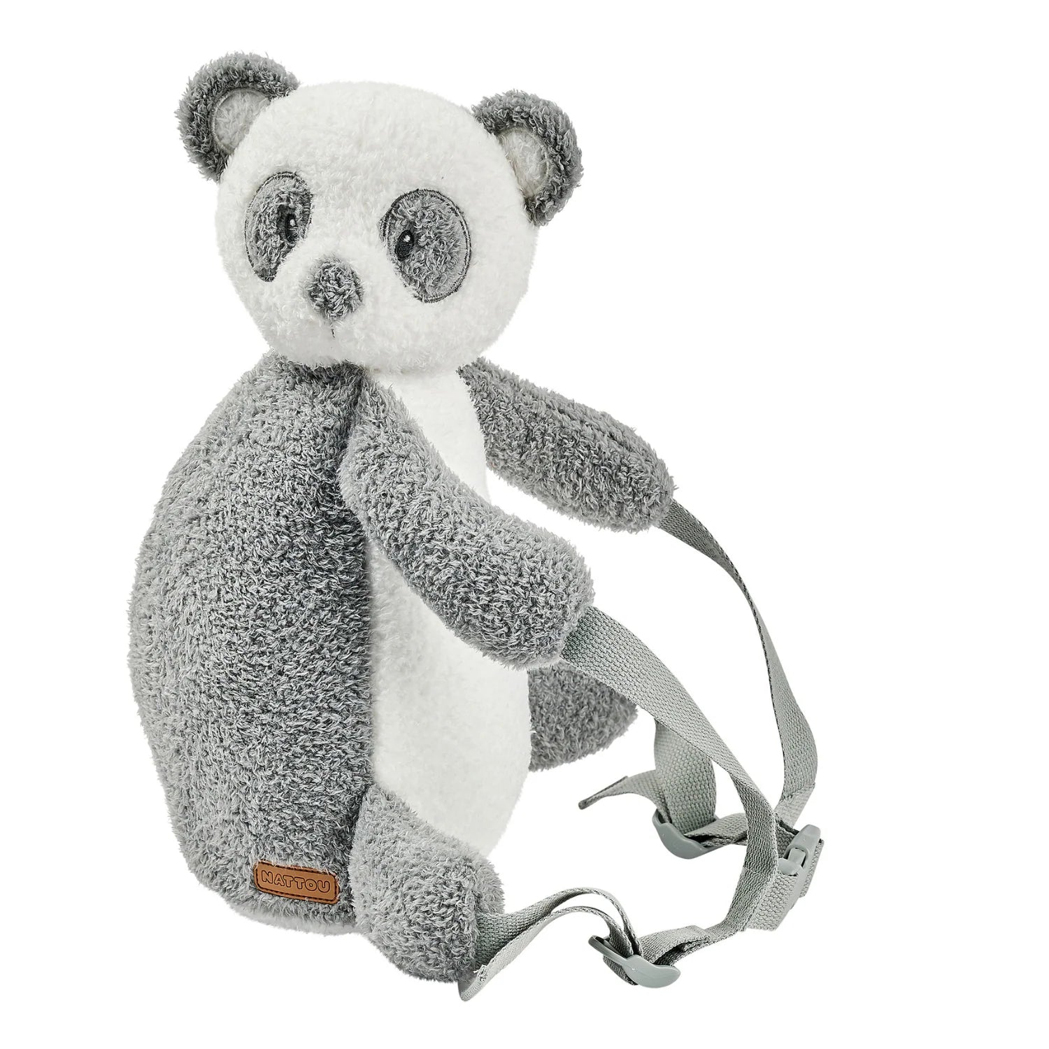 TEDDY Plush Backpack – 30 cm – Toddler School Bag – Soft Panda Backpack – Grey & White