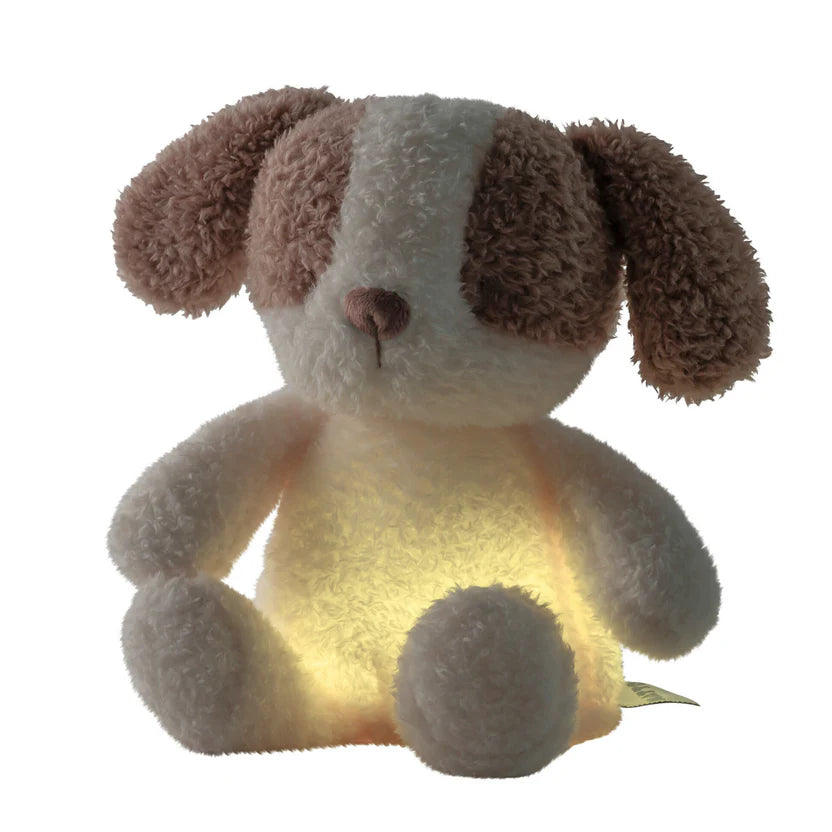 TEDDY Baby Night Light Dog – 25 cm – Soft Baby Plush – Beige