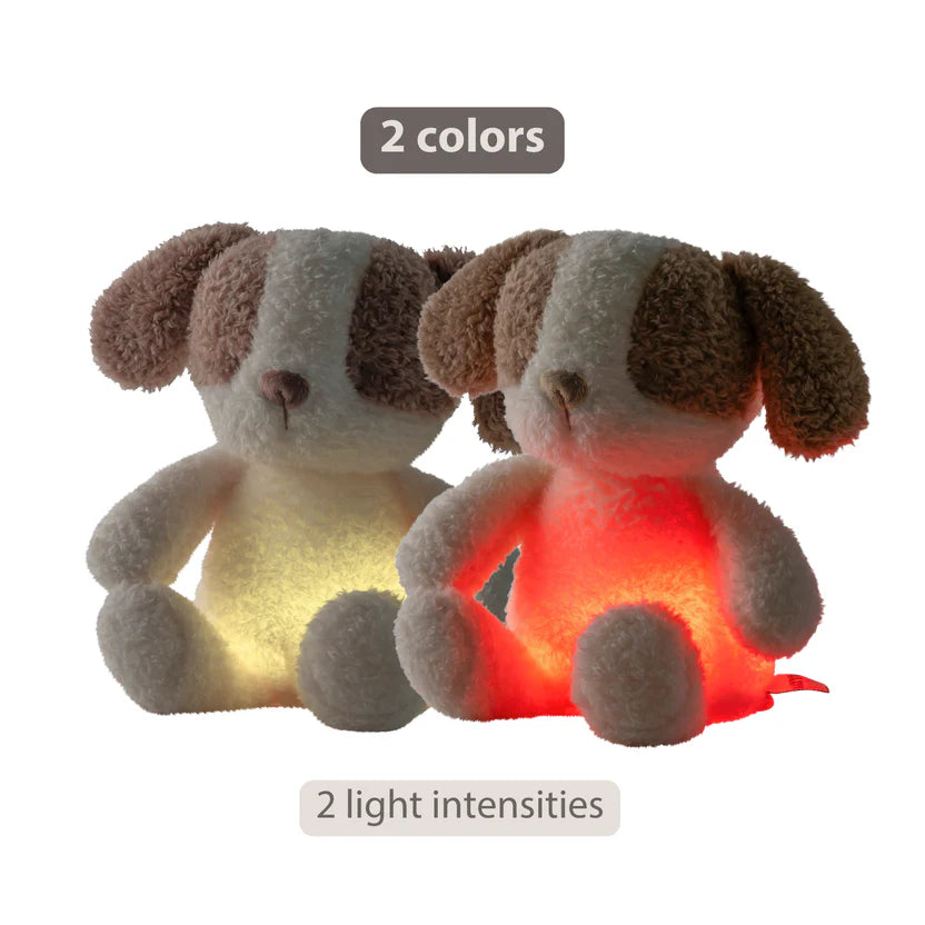 TEDDY Baby Night Light Dog – 25 cm – Soft Baby Plush – Beige
