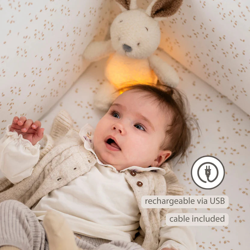 TEDDY Baby Night Light Bunny – 25 cm – Soft Baby Plush – Beige