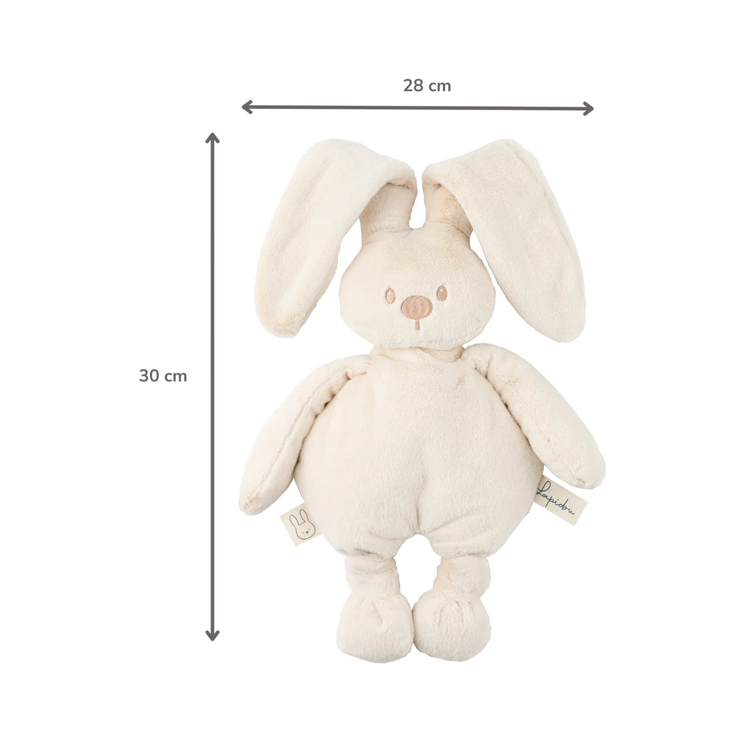 Lapidou Cuddly Rabbit - 30 cm - Soft Baby Plush - Sand
