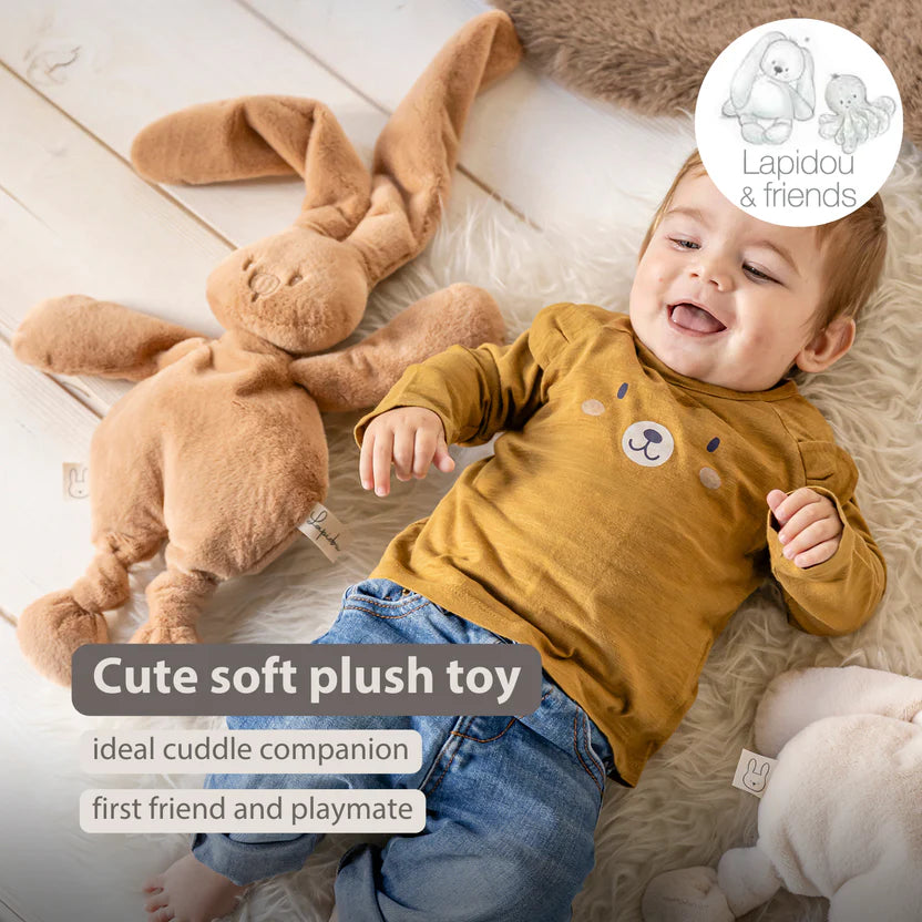 Lapidou Cuddly Rabbit - 30 cm - Soft Baby Plush - Warm Beige
