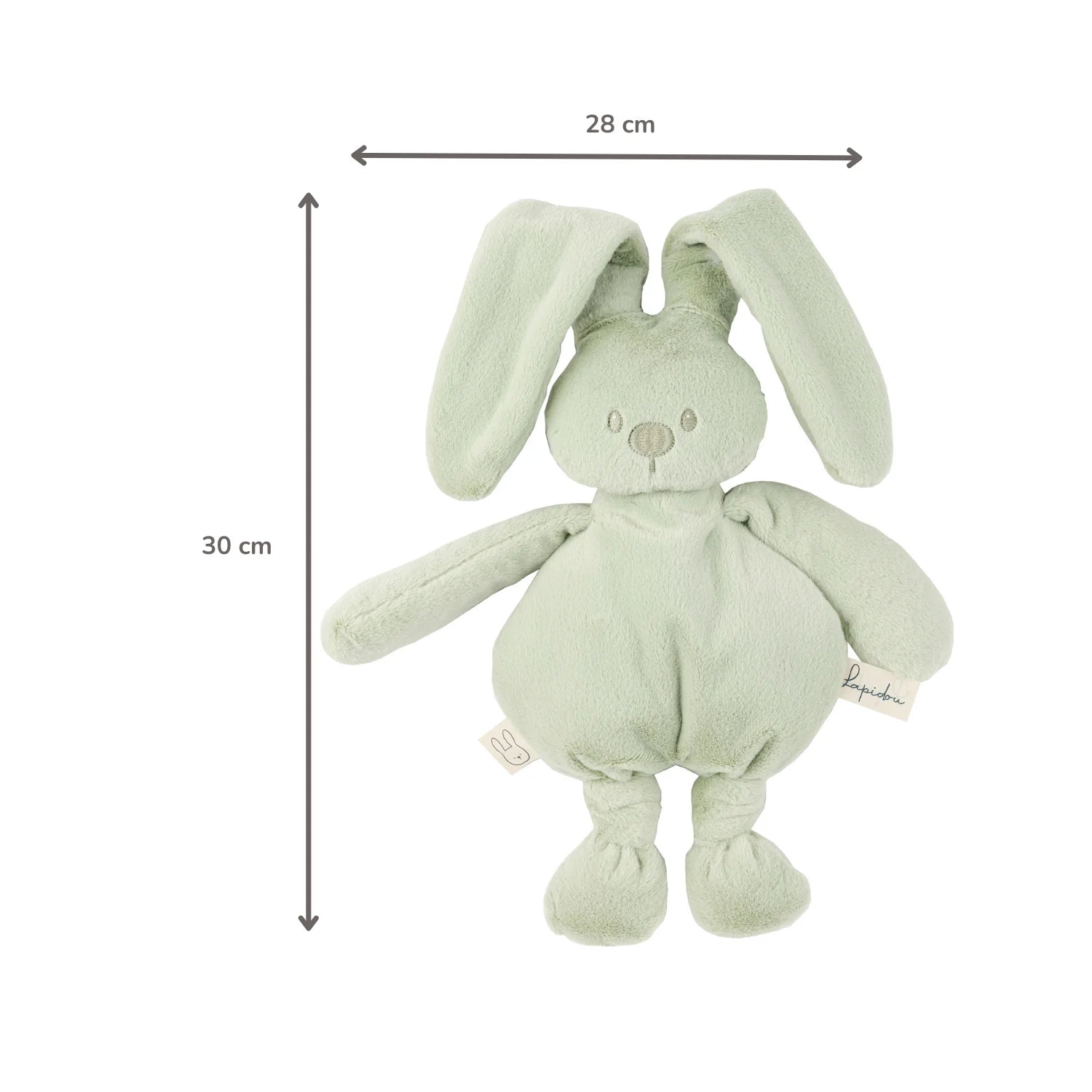 Lapidou Cuddly Rabbit - 30 cm - Soft Baby Plush - Linden Green