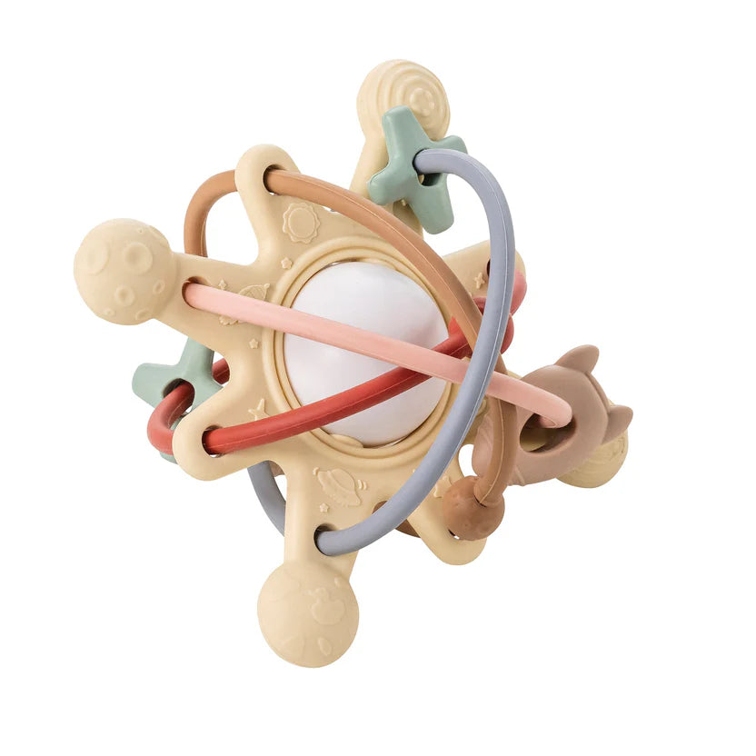 Teether with Rattle Galaxy Silicone Beige