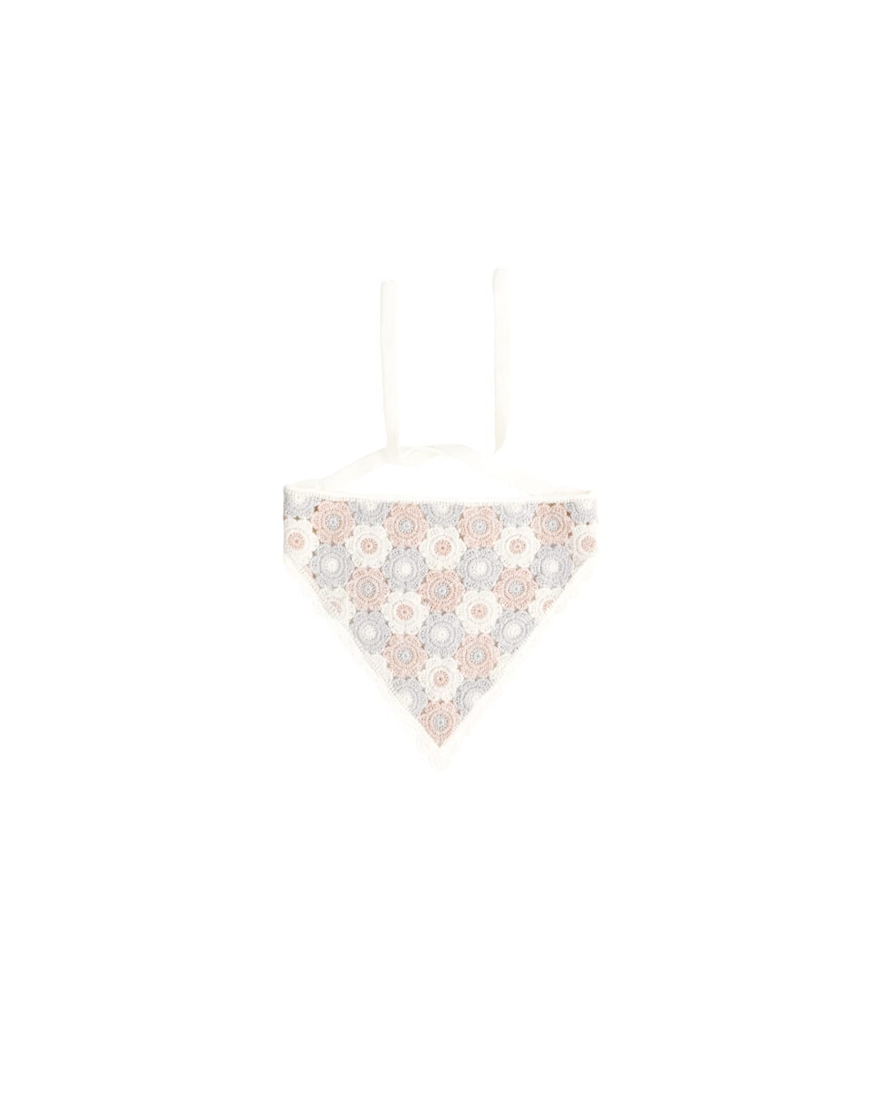 CROCHET	SCARF	||	BLUE,	LIGHT	PINK, IVORY