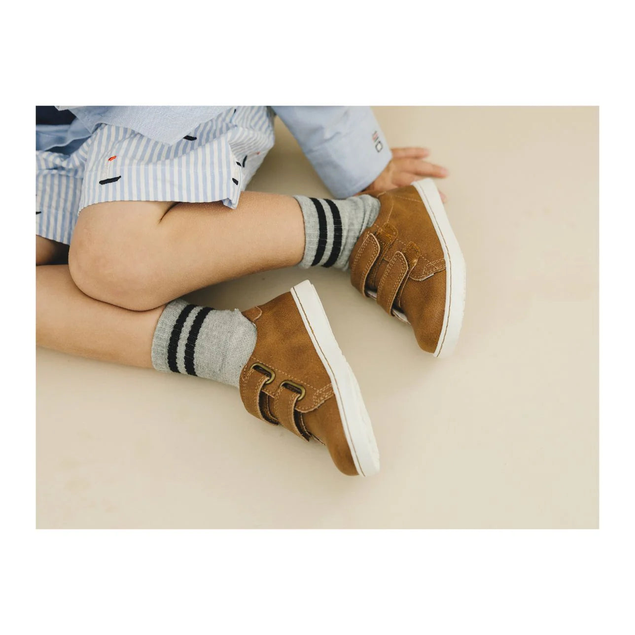 Kyle Double Velcro Sneaker-Chestnut