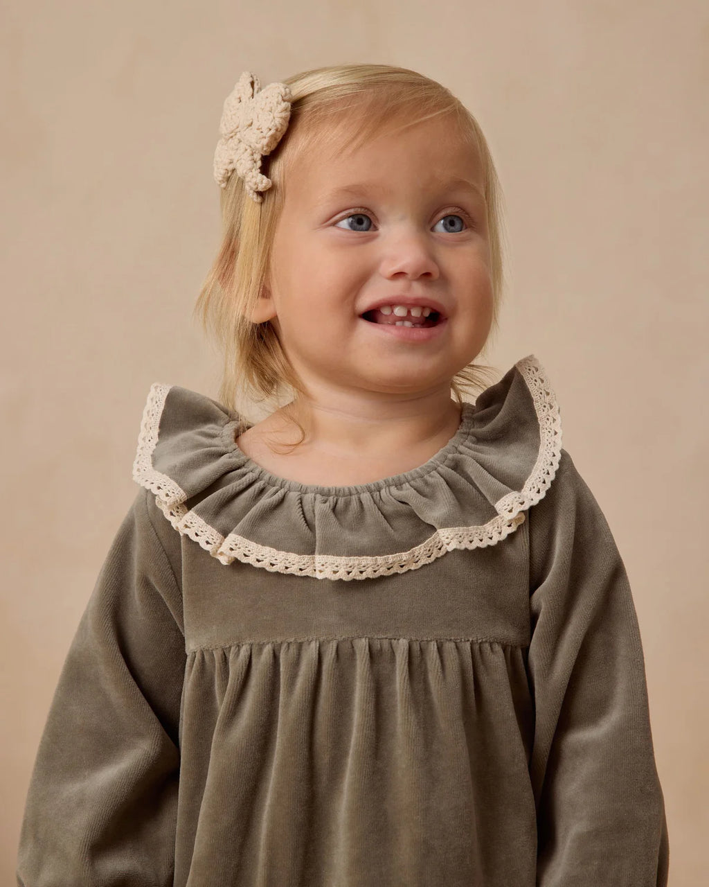 Velvet dress for baby || Forest