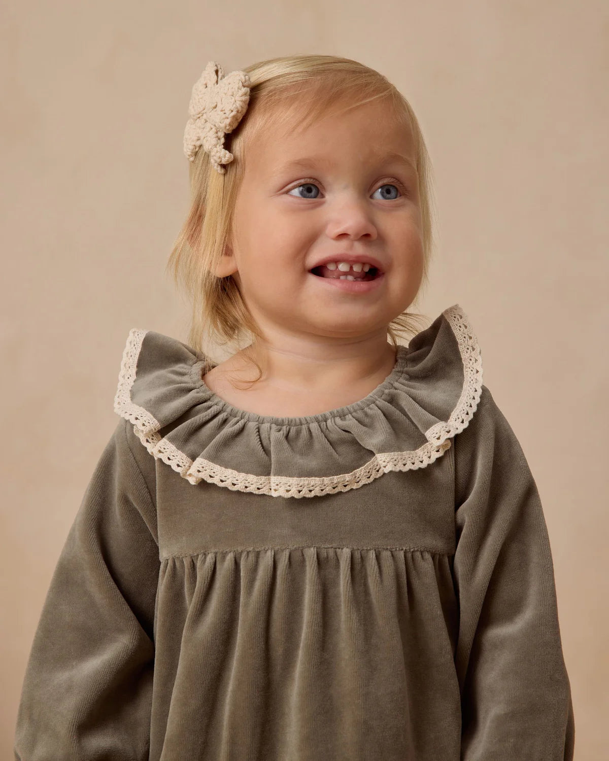 Velvet dress for baby || Forest