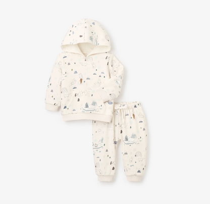 Arctic Family Printed Organic Fleece Hoodie & Jogger Pants