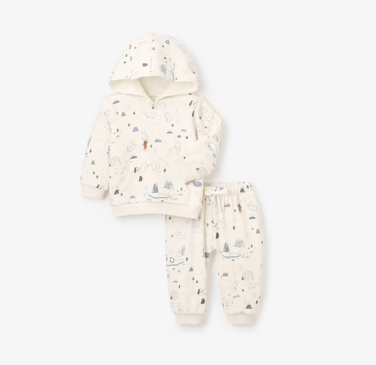 Arctic Family Printed Organic Fleece Hoodie & Jogger Pants