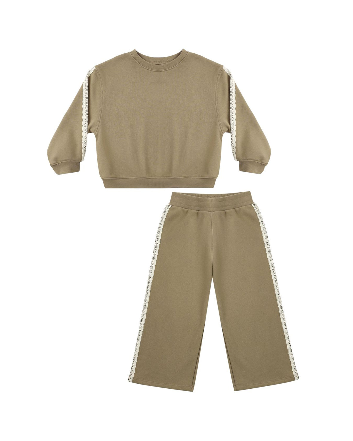 Oversized sweatshirt + Wide leg sweatpant Olive