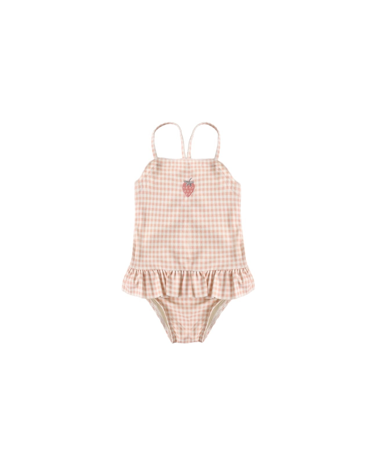 TORI	SKIRTED	ONE-PIECE	||	PETAL GINGHAM