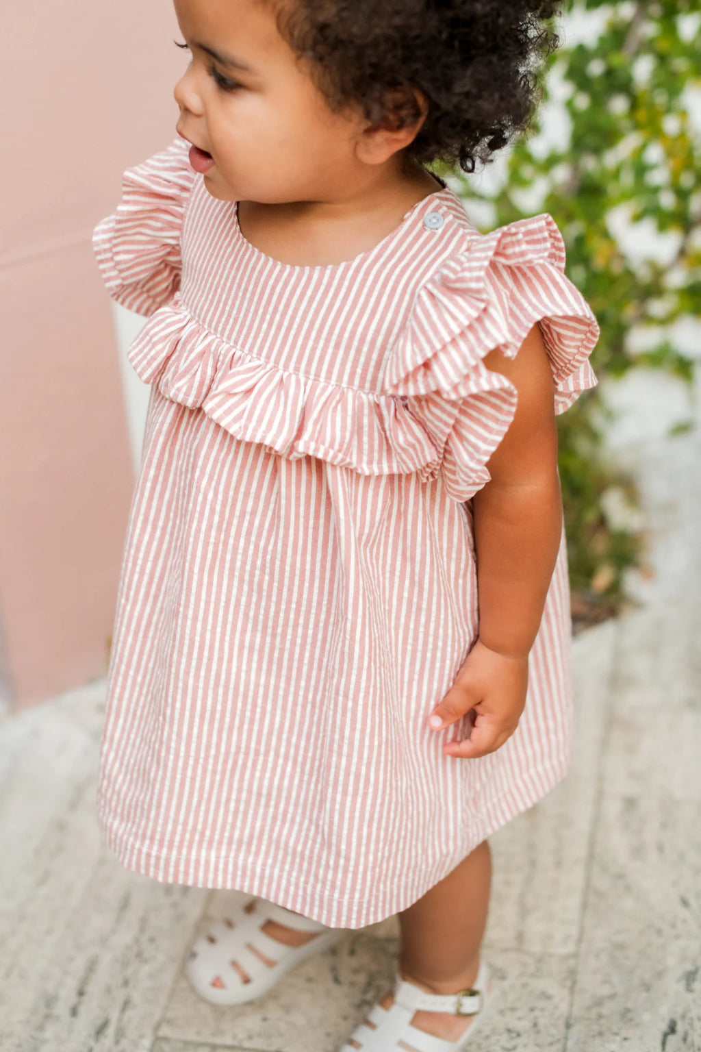 Seersucker Dress Anchor Red