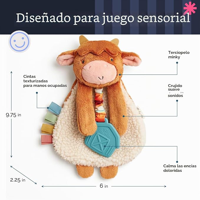 Itzy Lovey Plush and Teether Toy-Wyatt the Highland Cow