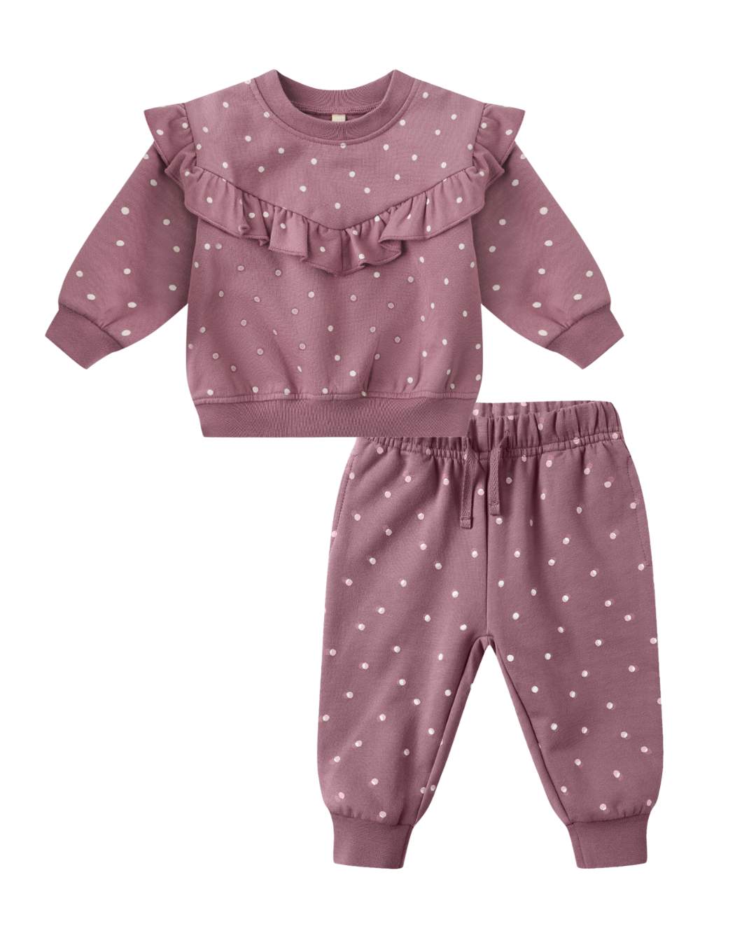 Sweatshirt +Relaxed Fleece Joggers || Polka Dots