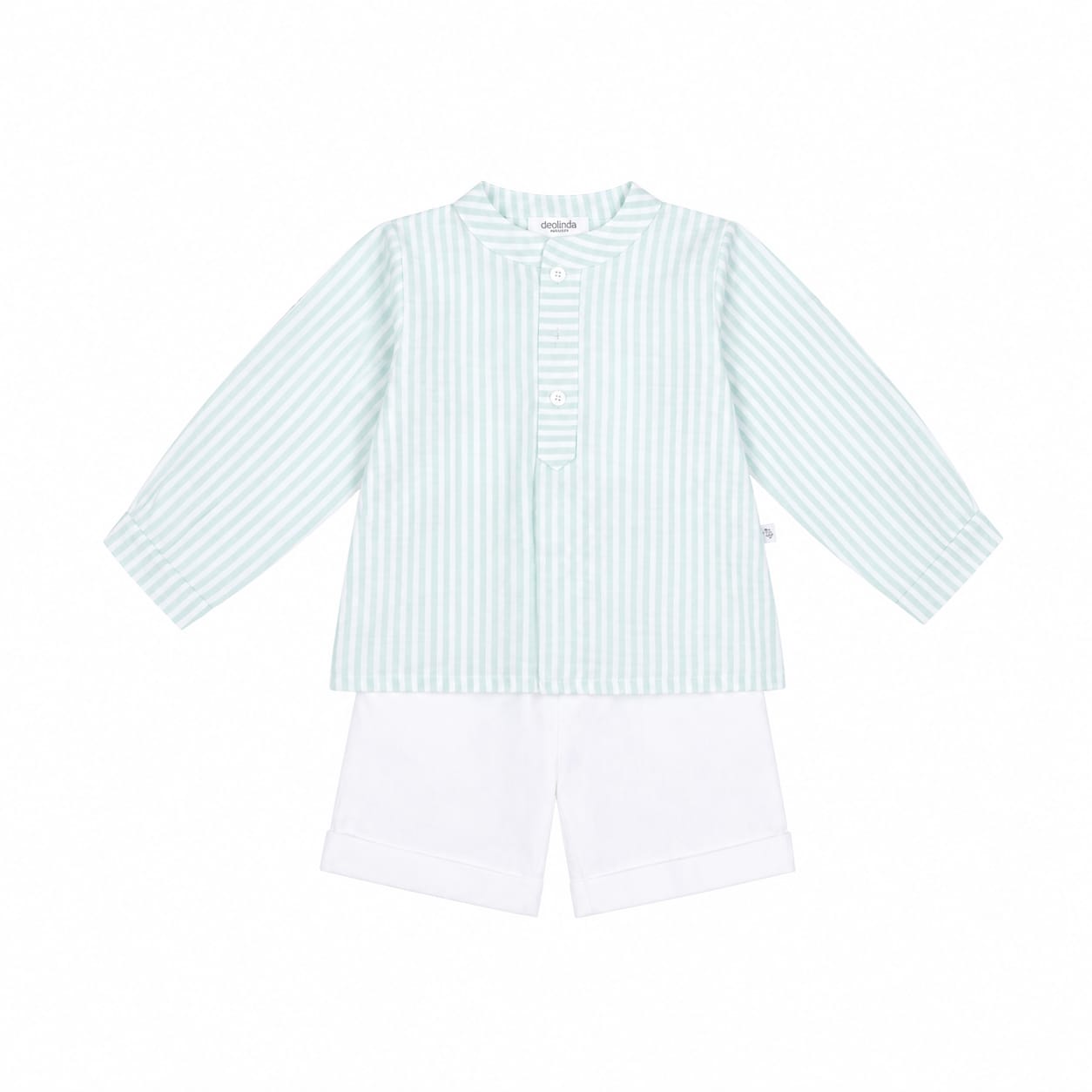 Deolinda Mint Green Stripe Shorts Set