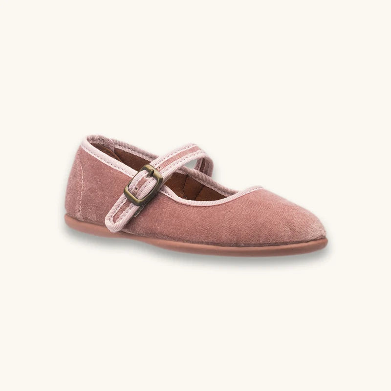 Isa Velvet Mary Jane Pink