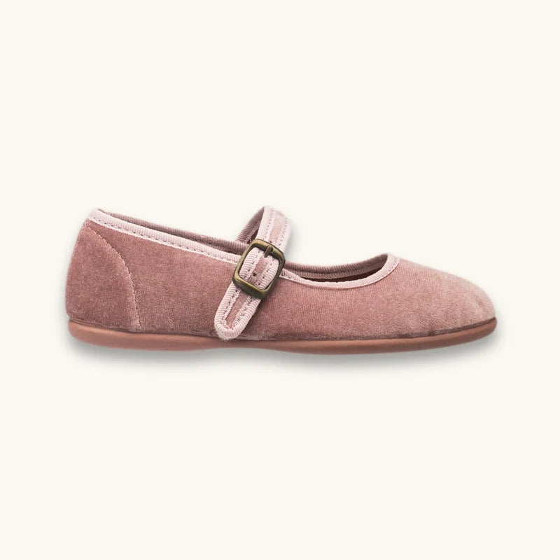 Isa Velvet Mary Jane Pink