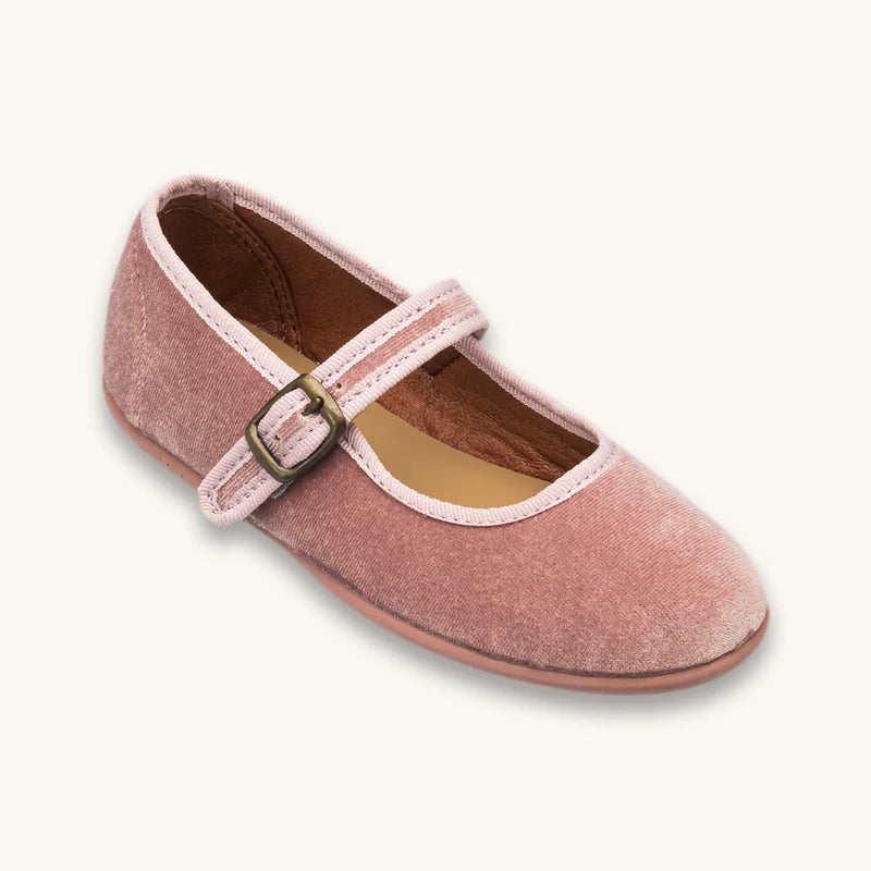 Isa Velvet Mary Jane Pink