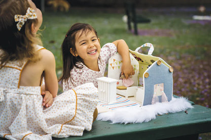 Doll House with Wooden Furniture