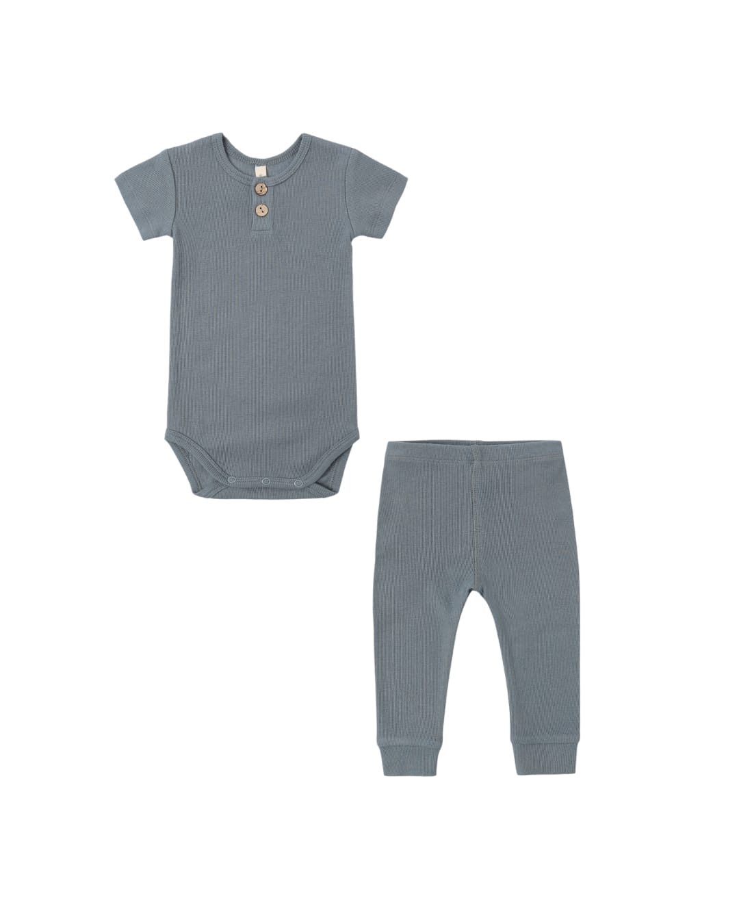 RIBBED HENLEY BODYSUIT OCEAN AND LEGGING