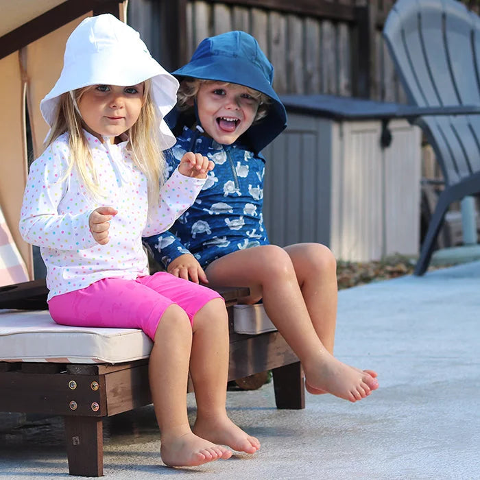 Long Sleeve Zip Rashguard Shirt  - Navy Tortoises