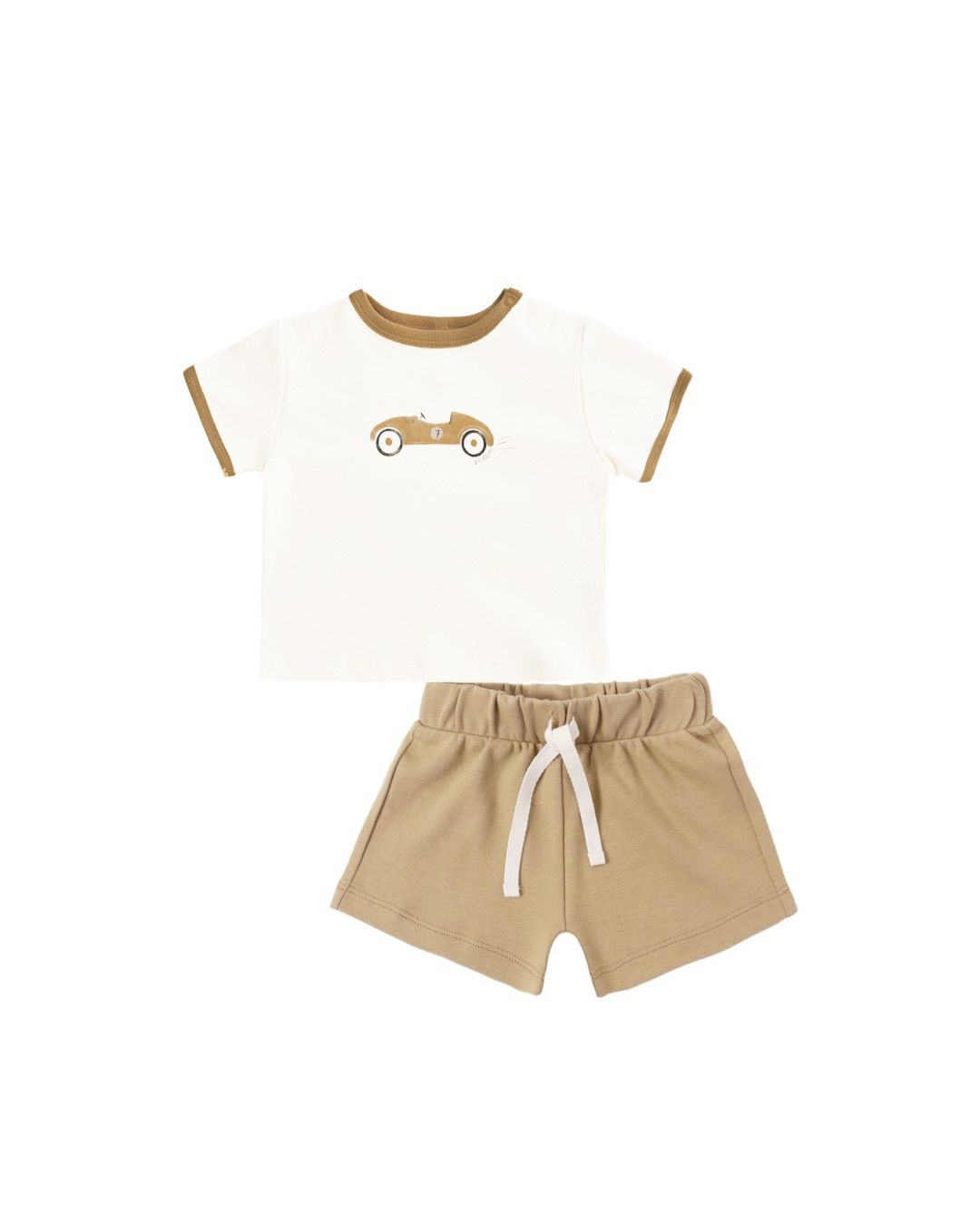 RINGER TEE || RACE CAR PLAY SHORT || HONEY