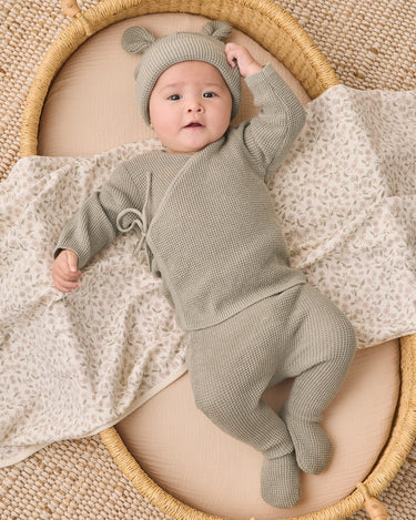 Knit Wrap Top Laurel + footed knit pant