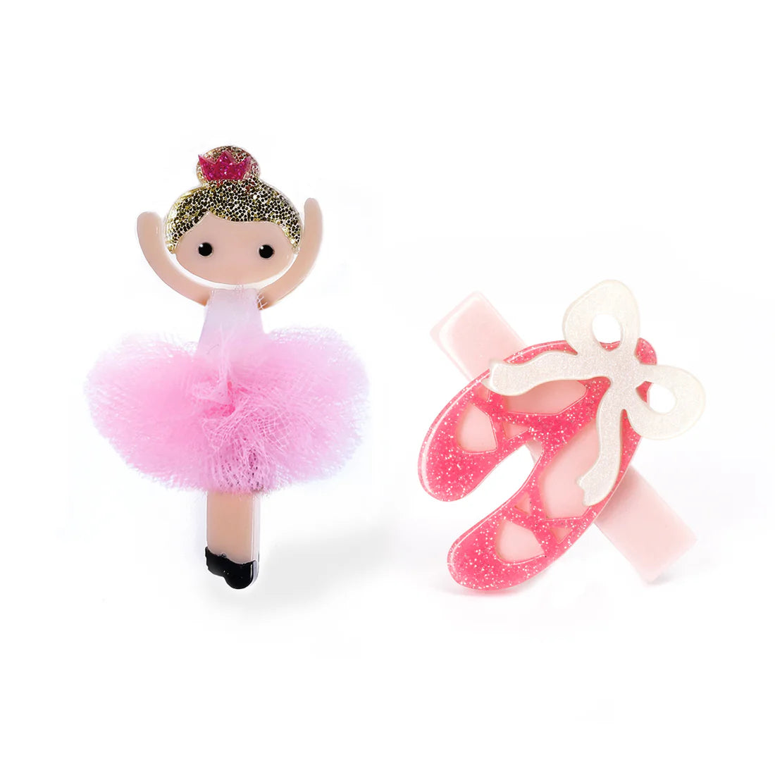 BALLERINA PINKTUTU BALLET SLIPPER HAIR CLIPS