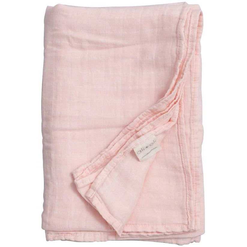 Muslin Swaddle Blanket (Soft Pink)