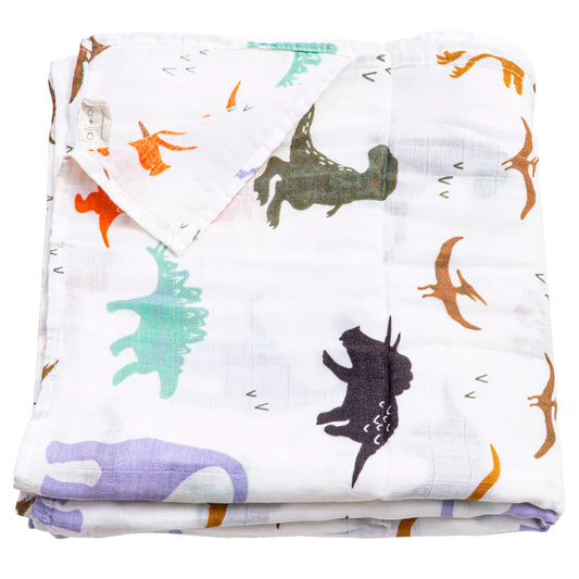 Muslin Swaddle Blanket Dinosaurs