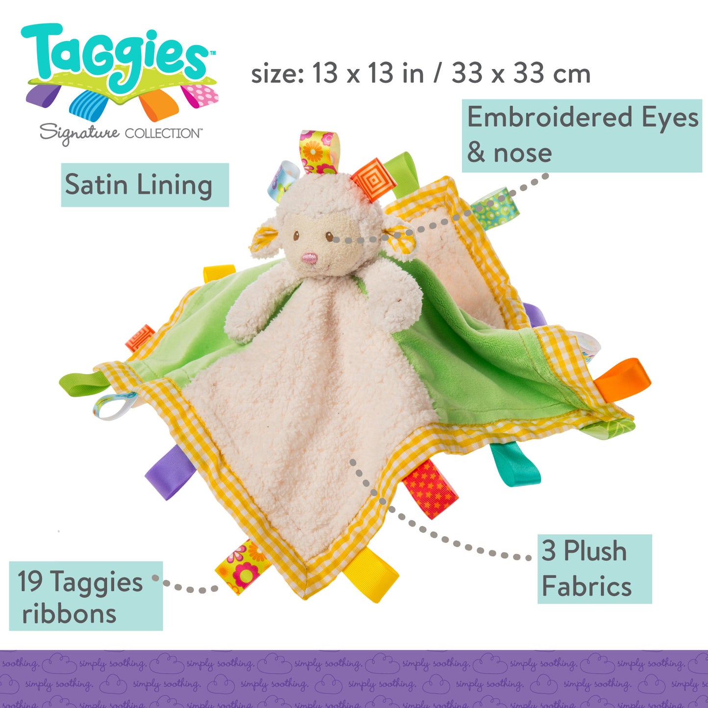 Taggies Sherbet Lamb Character Blanket – 13×13