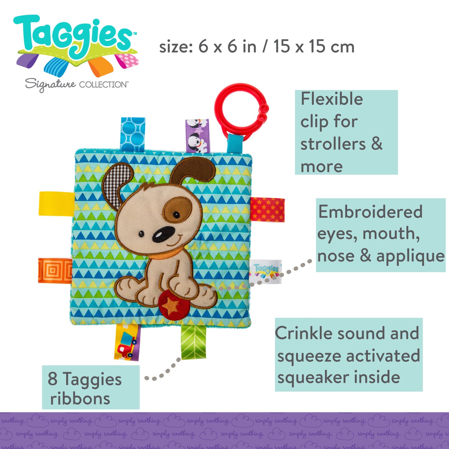 Taggies Crinkle Me Brother Puppy – 6×6