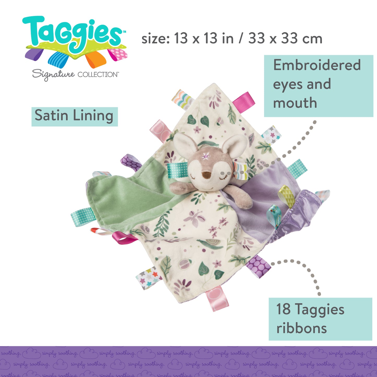 Taggies Flora Fawn Character Blanket – 13×13