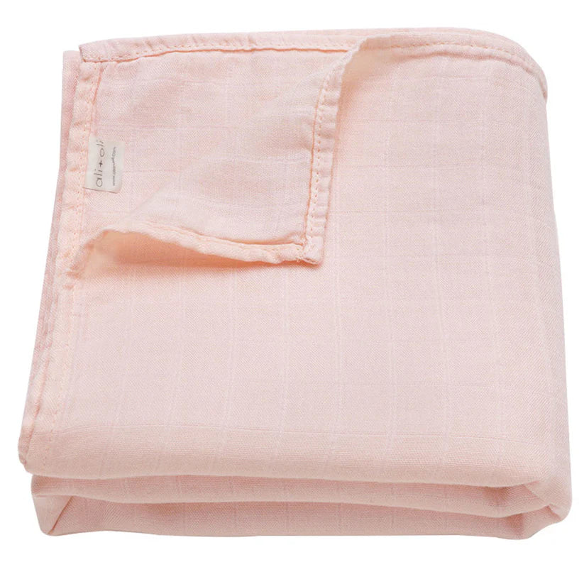 Muslin Swaddle Blanket (Soft Pink)