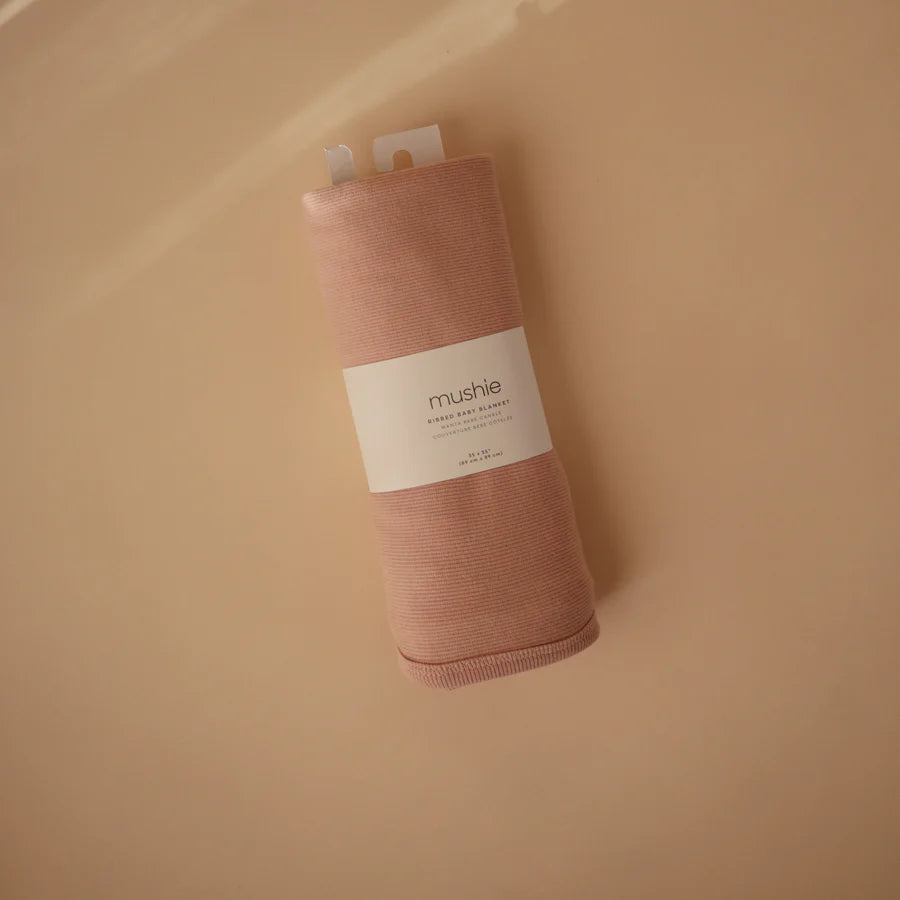 Ribbed Baby Blanket-Blush