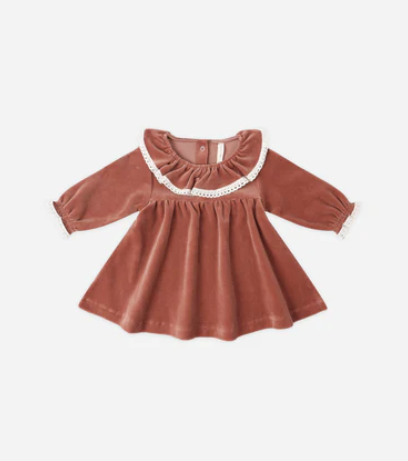 Velvet dress for baby || Blueberry