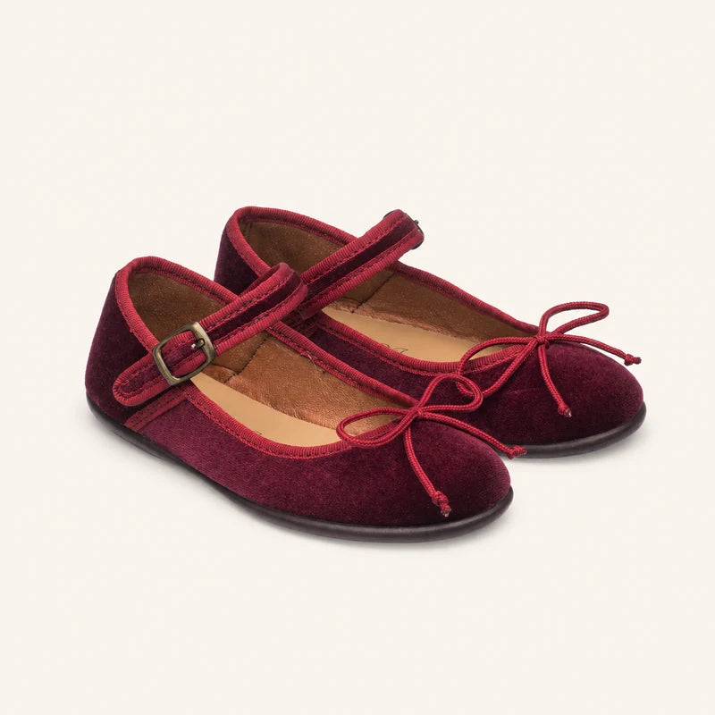 Ellis Velvet Ballet Flat | Garnet