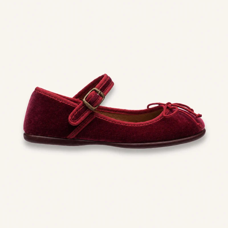 Ellis Velvet Ballet Flat | Garnet