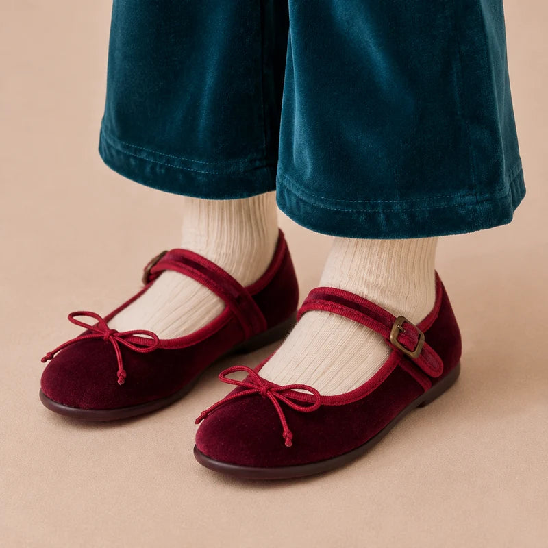 Ellis Velvet Ballet Flat | Garnet