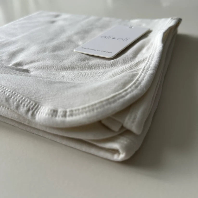 Receiving Organic Cotton Swaddle Baby Blanket (Beige)
