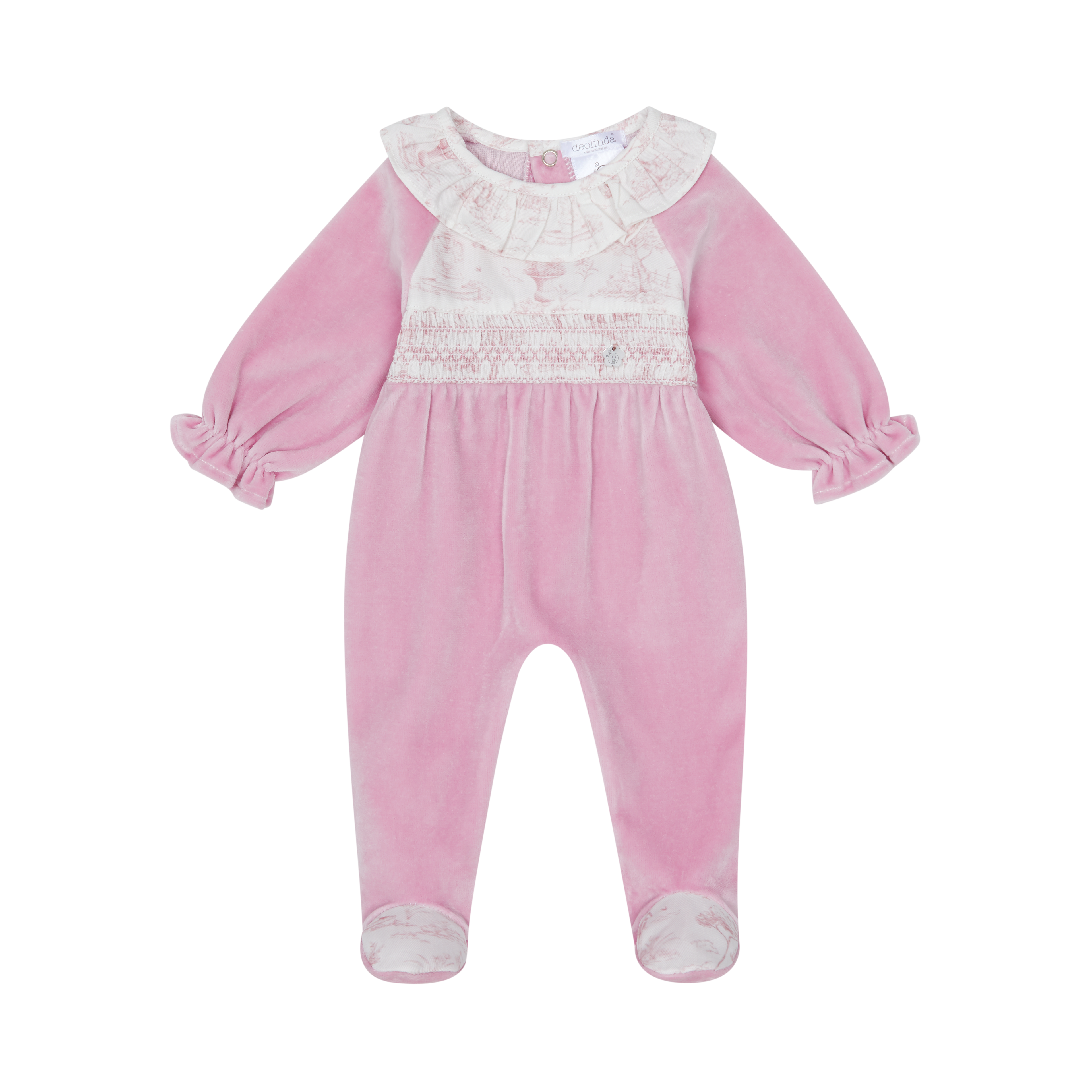 Velour Babygrow Cerise