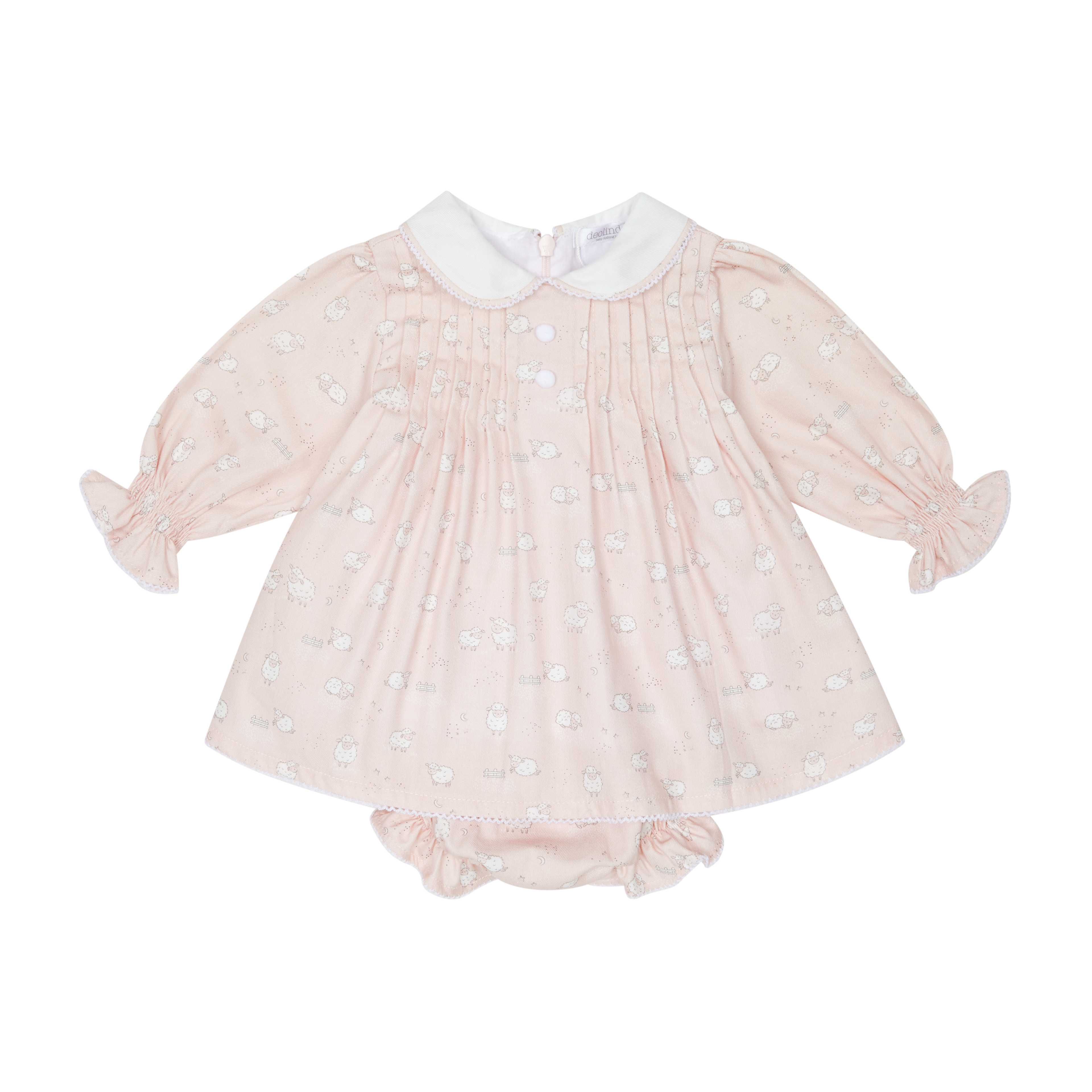 Pink Sleepy Sheep Dress & Bloomers