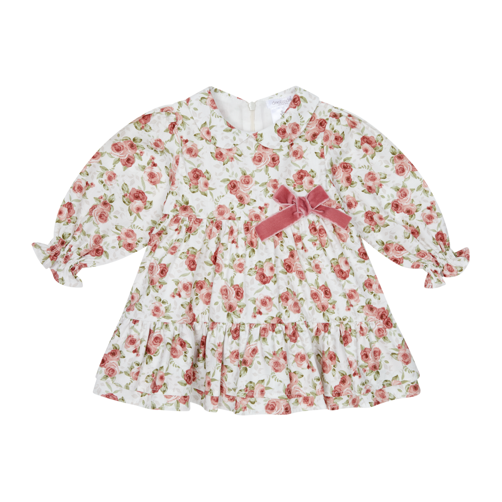 Baby Girls Ivory & Pink Floral Dress