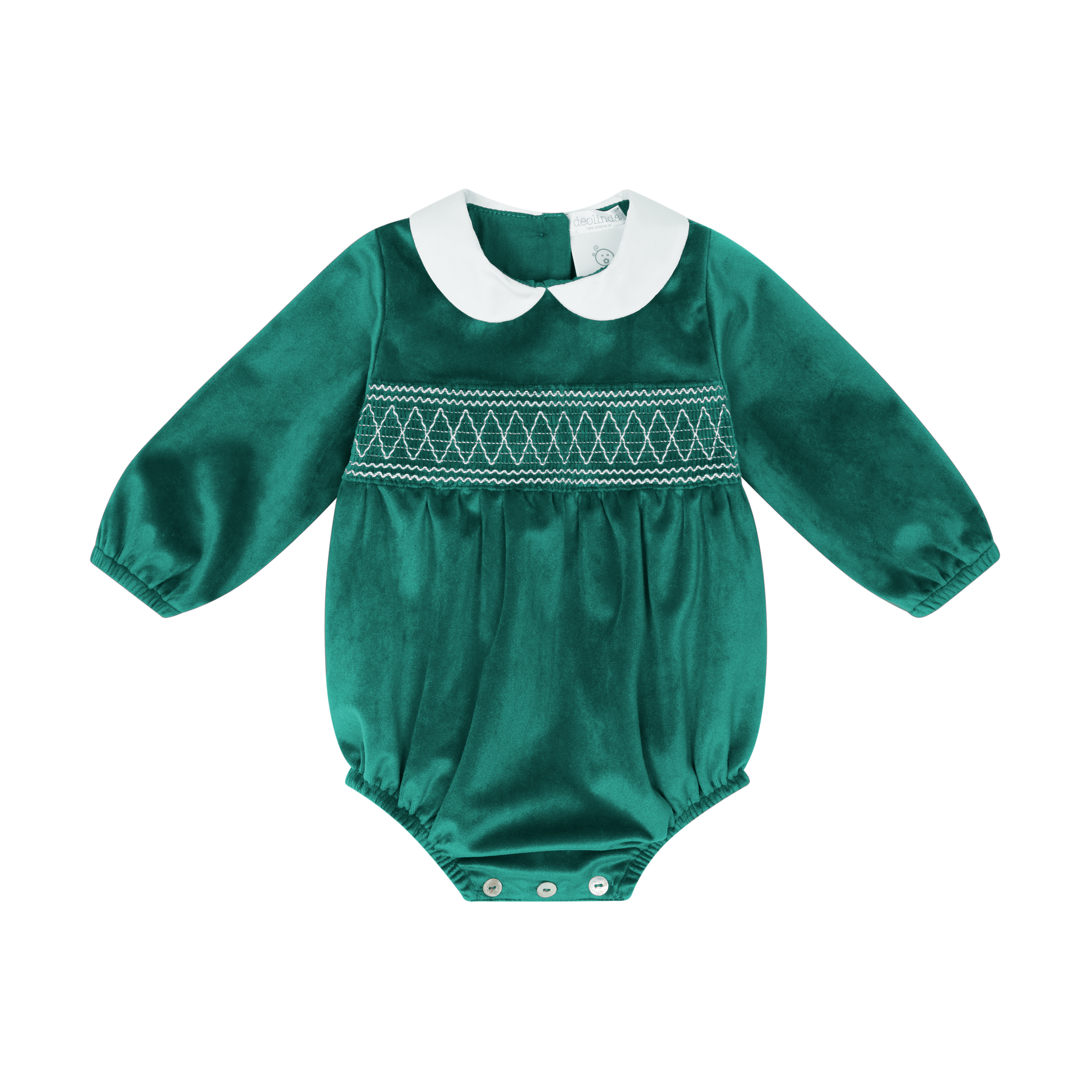 Leopold Velvet Smocked Romper