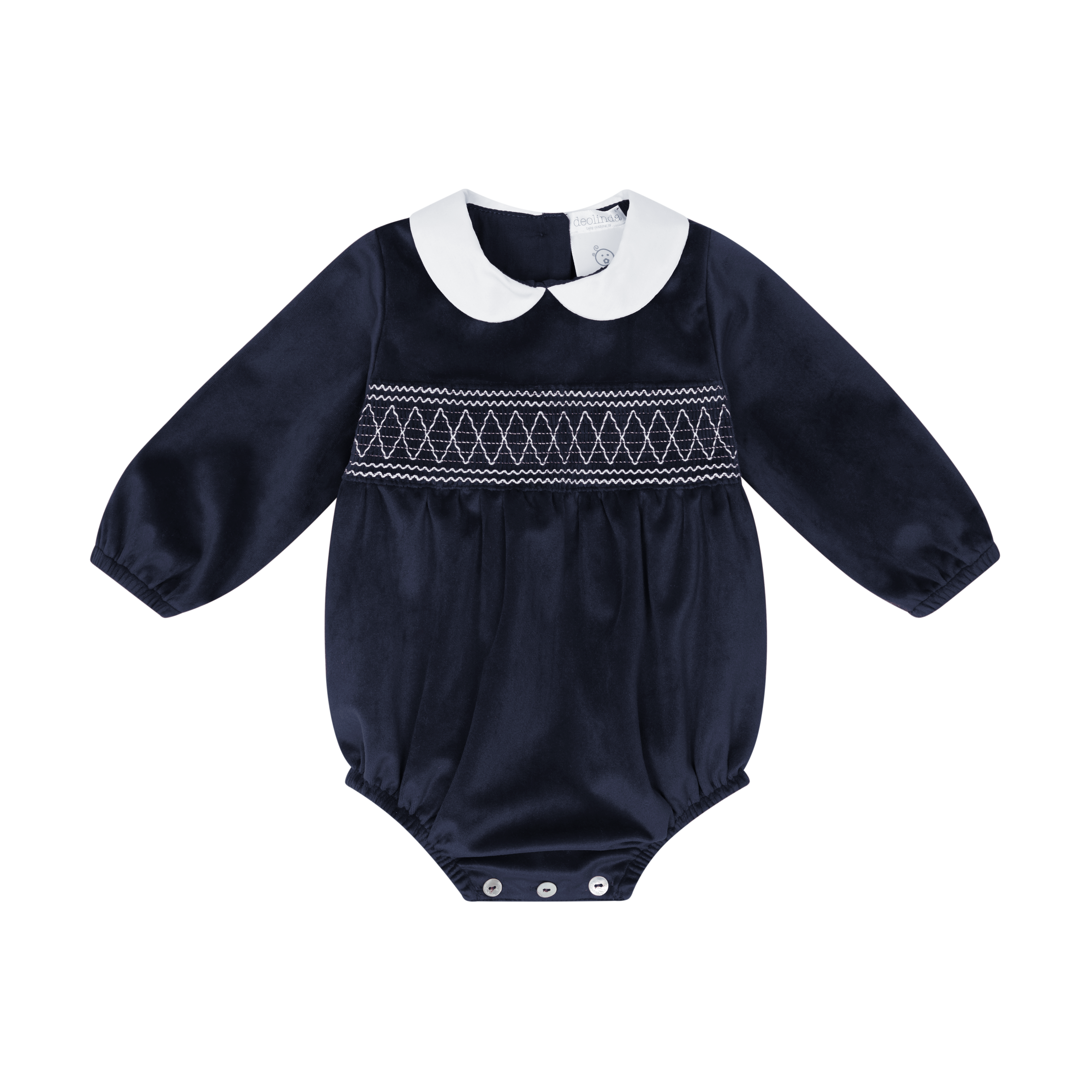 Leopold Velvet Smocked Romper